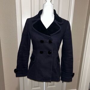 Mango Black Double-Breasted Pea Coat